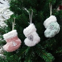 Fanvereka Božićna čarapa Privjesak, meka plišačka torbica za božićne tržnice tržnice, ružičasta zelena