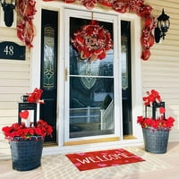 Fringe Plaid Decablet Christmas Bombet Valentine's Doorormats Dekor soba Dobrodošli Tepih Living tepih