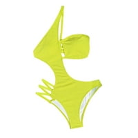 Ženski kupaći kostimi jedan rame Bikini nepravilna čvrsta boja Monokinis kupaći kupalište za žene