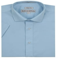 Zbirka gospoda MENS 1904S kratki rukav Slim Fit Easy Care Haljina majica - Smoke Grey -15.5