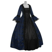 Cuoff Ženske haljine za žene Noć vještica Gothic Goth Modna haljina za crkvene trake za struku Retro haljina Plava L