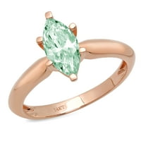 1ct Marquise Cut zeleni simulirani dijamant 18k ružičasto zlatni godišnjica za angažman prsten veličine