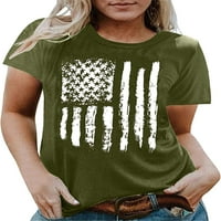 Dabuliu Američka zastavačka košulja za žensku majicu Patriotska majica 4. srpnja Grafičke majice Četvrti jul TANK TANK ZA ŽENE
