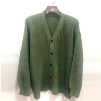 Buigttklop Vrijeme i Tru Ženske pune boje Knetni odjeća Vrhunska grudala Labavi džemper Cardigan kaput vojska zelena