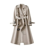 Dugi paketi za jeseni modni ženski kmerski jakni Čvrsti vjetrobranski vitki kaput Ženski moćni kaput