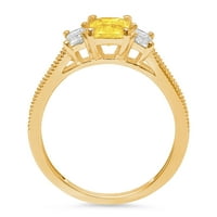 1.82ct smaragdni rez žuta simulirana dijamant 14k žuta zlatna godišnjica Angažmane kamene prstene veličine