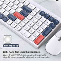Urban punjiva bežična tastatura i miš, kvenstvo za mlijeko Puno veličine 2. GHZ i Bluetooth šarene tastature,