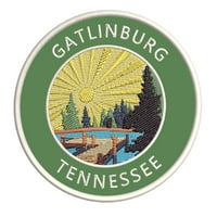 Lake Dock - Gatlinburg - Tennessee 3.5 izvezeni patch gvožđe ili šivaju ukrasne vez zakrpe - životinje prirode Wolves Camping Pješačke staze - Grb značke - Novelty Apply