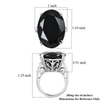 Trgovina LC Black Spinel Oval Sterling Silver Platinum pozlaćeni prsten za žene za žene Jewelry Površina