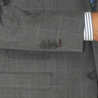 Luciano Natazzi Muške dvije gumbe Pocket ulaznica Blazer Modern Fit Court Jacket DK Grey