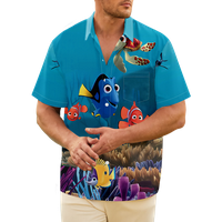 Pronalaženje tematske havajske košulje za muškarce, pronalaženje Nemo ljetnog plaže casual gumb niz