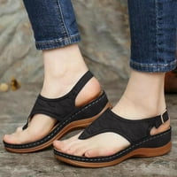 KNQRHPSE papuče za žene pete višebojne sandale kline flops flip vezene sandale ženske papuče kuze papuče