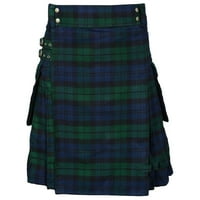 Muška suknja s škotskim stilom Kontrastna boja nagnuta suknja za muškarce modna irska tradicionalna