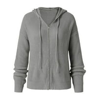 Cuekondy Cardigan džemperi za žene casual vrhovi zimski pad dugih rukava iz vratnih pletena džemper