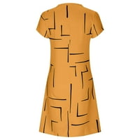 Fartey casual sandress za žene Trendy Print Tunic Comfy mini haljina casual kratki rukav Vtch lagane