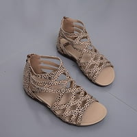 Hgsbede ženske cipele za čipke otvorene žene ženske cipele sa patentnim zatvaračem rimske ženske sandale
