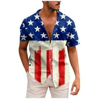 Muška košulja Nova američka Dan neovisnosti Majica kratkih rukava Ispiši muške casual plaže Top ljeto