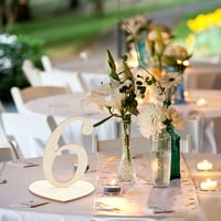 Drveni broj tablice Potpisan postolje sa štandom u obliku srca Hotel Angažiranje 1- set za vjenčanje banket rođendan godišnjica kućna babyshower party