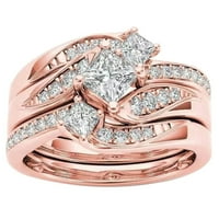 ROSE GOLD PROMISINE Prstenje delikatno dizajniranje Knot Set Diamond Modni prsten visoki prsten