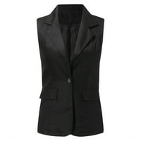 SHPWFBE Fall odjeća za žene Cardigan za žene ženski kaput od prsluka Ležerne bluže otvorene radne kancelarijske jakne za žene Blazers za žene crna m
