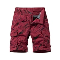 Muške klasične ležerne kratke hlače svakodnevno nošenje ljetnih odjeća Ljetne kratke hlače Plus veličine Tegotovi džepovi Ljeto Plažni kratke hlače crveni xxl