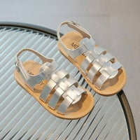 Ljetne cipele za čišćenje beba ljetne dječje sandale za djevojke nove modne cipele na plaži Velike korejske pletenice sandale srebrne boje