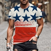 Muška američka zastava 4. jula Dan nezavisnosti Patriotska majica Print majica Crewneck kratki rukav
