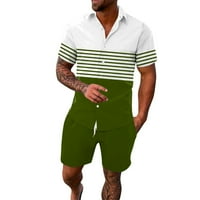 Ociviesr muške proljeće ljeto za slobodno vrijeme Hawaii Beach Style Stripering Stripe Print Short majica