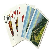 Sandia planine, Novi Meksiko, scenski pogled iz Sandia Crest, Lantern Press, Premium igraće karte, paluba