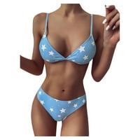 Ženski bikini set prugasti push up visoki rezni viši struk Halter bikini set dva kupaći kostim