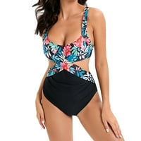 Aufmer Ljetna ušteda čišćenje ženskih kupaćih kostima Tankovi s kratkim damama Ispis Bakini kupaći kostim napunjeni grudnjakom jednodijelnim kupaćom odjećom