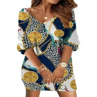 LEOPARD PRINT TURING haljina Leopard Print Duque haljine za rukave Ljetna casual boho plaža