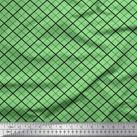 Soimoi Green baršunasti tkanina Dijagonalna provjera štampane tkanine sa širokim dvorištem
