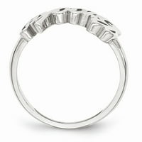 Čvrsti sterling srebrni ličeni poljski naziv prstenaste veze veličine 8.5