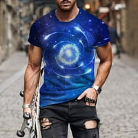 DMQupv majica MENS Digital 3D majica ulica okrugla kolo ispisa Muški izrez Kratka casual Top Muška bluza