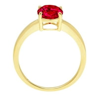 2.0ct ovalni rez crveni simulirani rubin 18k žuti zlatni godišnjički zaručnički prsten veličine 7,5