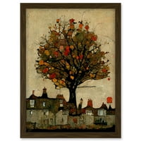 Giant Untidy Quirky Street Tree Umjetničko djelo uokvireno Wall Art Print A4