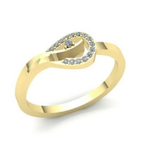 Prirodno 0,15ct okrugli rez Diamond Dame Fancy Annivers Vjenčana traka Čvrsta 14k ruža, bijela ili žuta zlatna FG VS