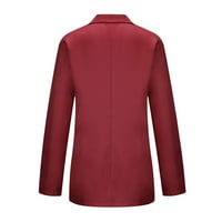 Blazer jakne za žene casual rever otvoreni prednji rublje dugih rukava Elegantni kaputi uredske radne kardiganske odjeće za odjeću