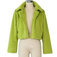 Cardigan za ženski dugi modni kaput Fuffy Organizatni ovratnik krzno Top kratki labavi kaput Wople plus Cardigan džemperi