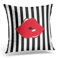 Poljubac crne bijele pruge crveni poklopac jastučnice