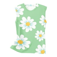 Pejock ženski suncokret cvjetni tisak vrhovi ljetni casual bez rukava Basic Cami top Slim T majice prsluka