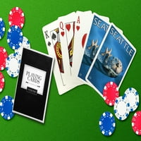 Seattle, WA, Sea Otter, Lantern Press, Premium igraće karte, paluba za karticu sa jokerima, USA
