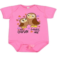 Inktastic moj rođak voli mene - slatka Owl Family Gift Baby Boy ili Baby Girl Bodysuit