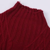 Aaimomet ženski džemperi jesen trendy turtleneck dugim rukavima pleteni džemper