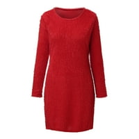 Ketyyh-Chn haljine za ženske haljine za majicu za žene za žene zabave bagetske haljine crvene, 2xl