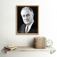 Portret Američki predsjednik Frklin Roosevelt fotografija uokvirena zidna umjetnička slika Ispis