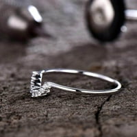 0. Carat Art Deco Crown Moissite Diamond Wedding Ring Wedding bend sa 18K pozlaćenom