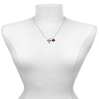 Delight nakit Silvertone Caduceus - DDS Red Lucky Ladybug ogrlice i viseći naušnice