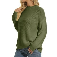 fvwitlyh turtleneck džemper za žene džemper s dugim rukavima boja blok pletene pulover džemperi posada